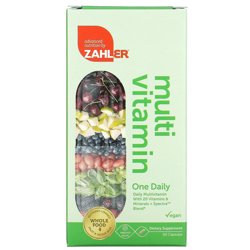 Zahler One Daily Daily Multivitamin with 20 Vitamins & Minerals + Spectra Blend 60 Capsules 848998082314