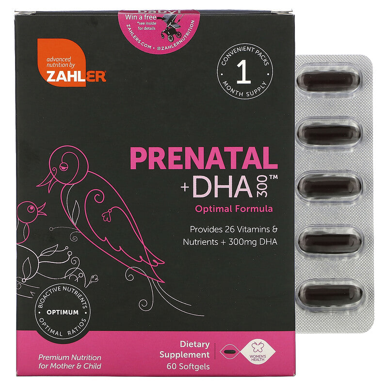 Zahler Prenatal + DHA 300 Optimal Formula 60 Softgels 848998081812