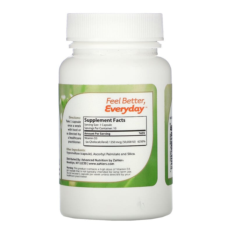 Zahler, Vitamin D3, 50,000 IU, 10 Capsules 848998082017