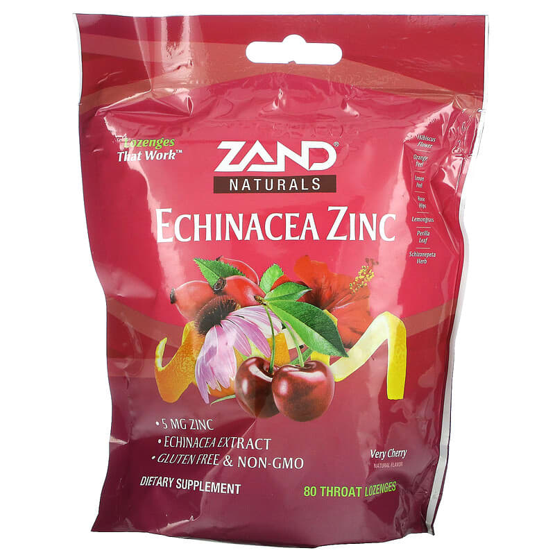 Zand Echinacea Zinc Very Cherry 80 Throat Lozenges 41954974634