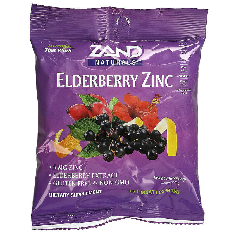 Zand Elderberry Zinc Sweet Elderberry 15 Throat Lozenges 41954000098