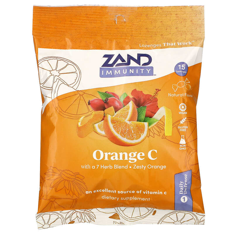 Zand Immunity Orange C Zesty Orange 15 Lozenges 41954000128