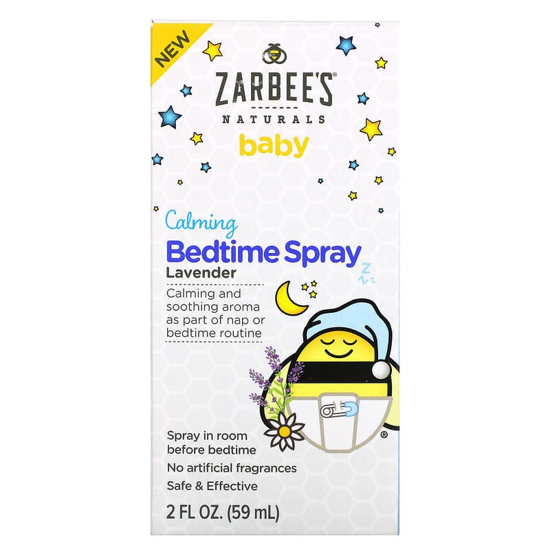 Zarbees Baby Calming Bedtime Spray Lavender 2 fl oz (59 ml) 850007424138