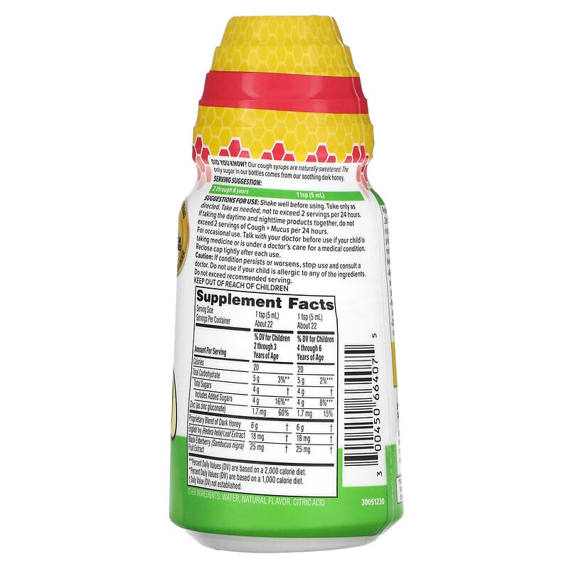 Zarbees, Children's Daytime, Cough Syrup + Mucus, 2-6 Years, Natural Mixed Berry, 4 fl oz (118 ml) 300450664075