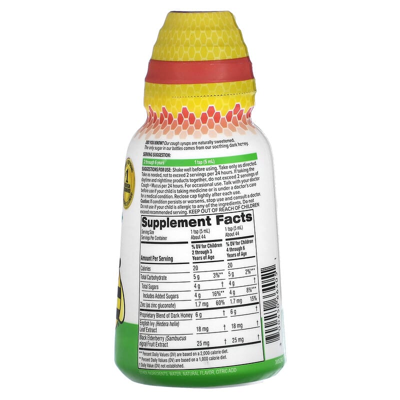 Zarbees, Children's Daytime, Cough Syrup + Mucus, 2-6 Years, Natural Mixed Berry, 8 fl oz (236 ml) 300450664051