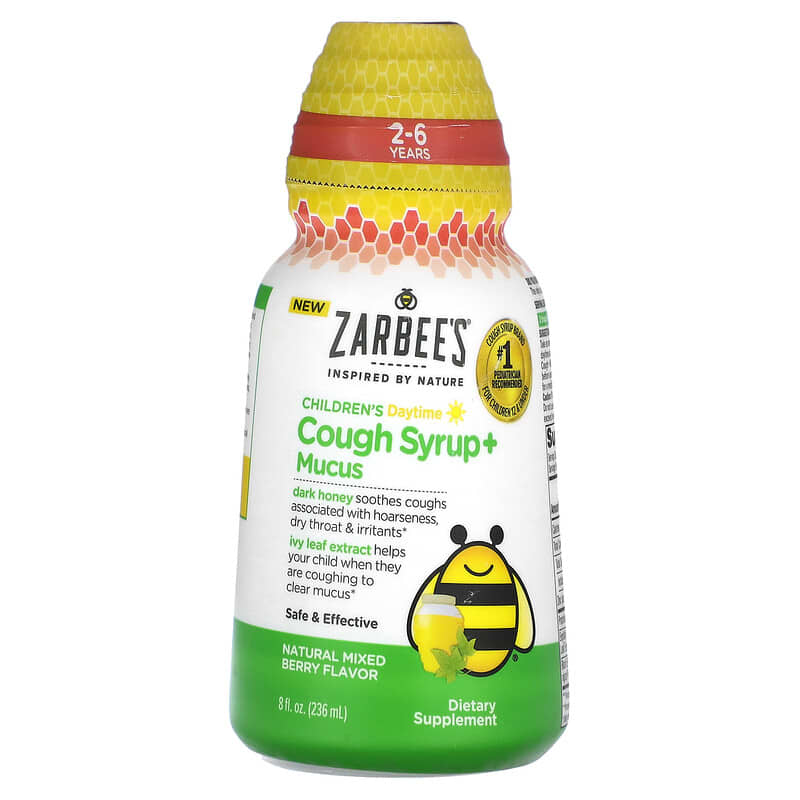 Zarbees Children's Daytime Cough Syrup + Mucus 2-6 Years Natural Mixed Berry 8 fl oz (236 ml) 300450664051