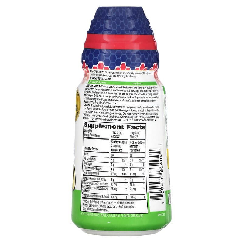 Zarbees, Children's Nighttime, Cough Syrup + Mucus, 2-6 Years, Natural Mixed Berry, 4 fl oz (118 ml) 300450664044