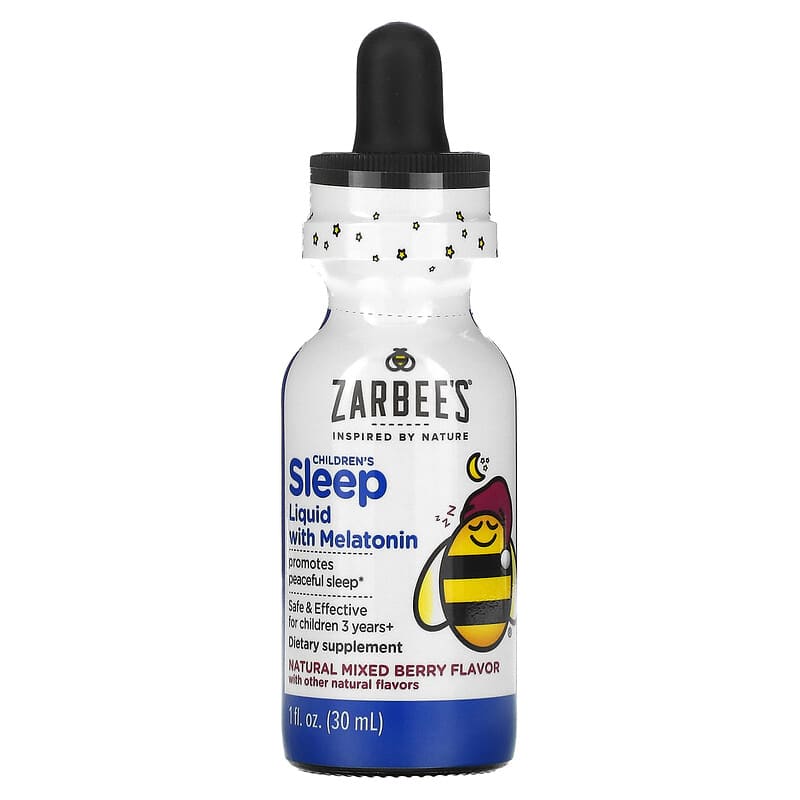 Zarbees, Childrens Sleep Liquid with Melatonin, For Children 3 Years +, Natural Mixed Berry , 1 fl oz (30 ml) 858438005711