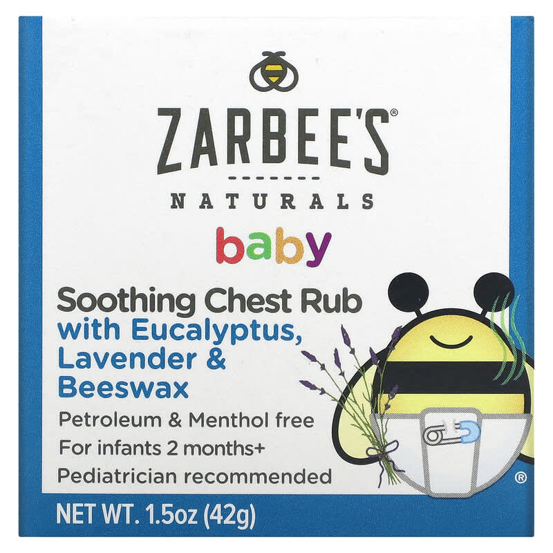 Zarbees Naturals Baby Soothing Chest Rub with Eucalyptus Lavender & Beeswax 1.5 oz (42 g) 858438005414