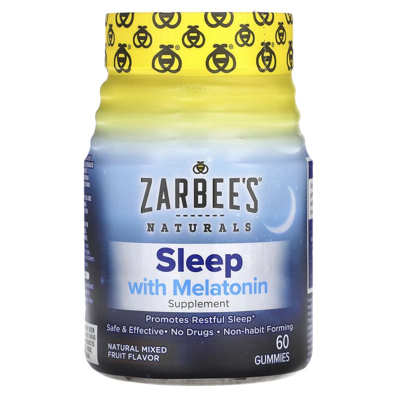 Zarbees Sleep with Melatonin Natural Mixed Fruit 60 Gummies 857647007158