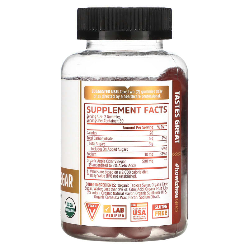 Zhou Nutrition, Apple Cider Vinegar, Harvest Apple, 60 Vegan Gummies 669191679640