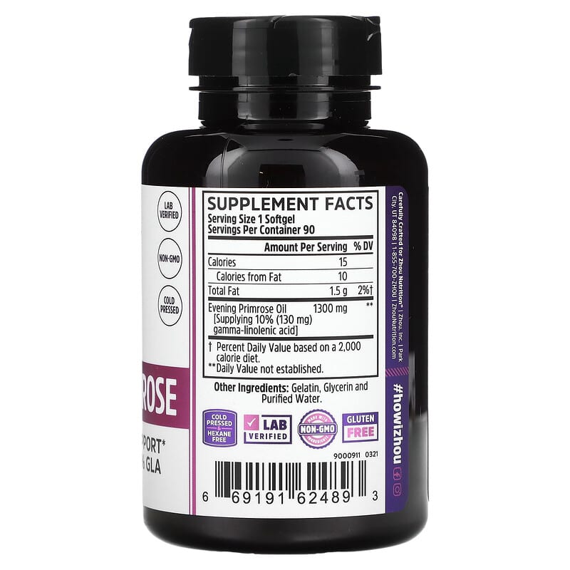 Zhou Nutrition, Evening Primrose, 90 Softgels 669191624893