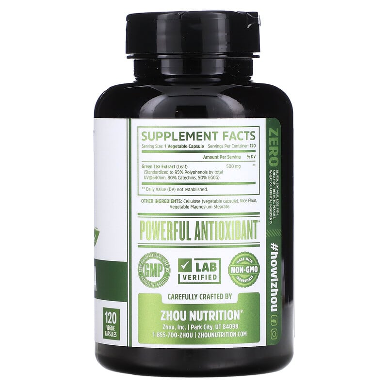 Zhou Nutrition, Green Tea Extract, 120 Veggie Capsules 859805006133