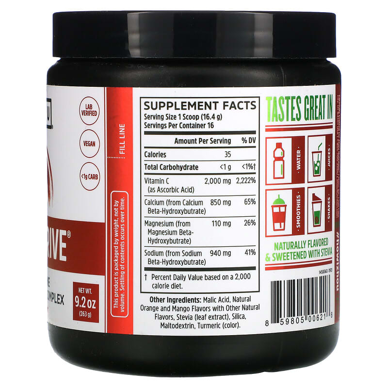 Zhou Nutrition, Keto Drive, Orange Mango, 9.2 oz (263 g) 859805006218