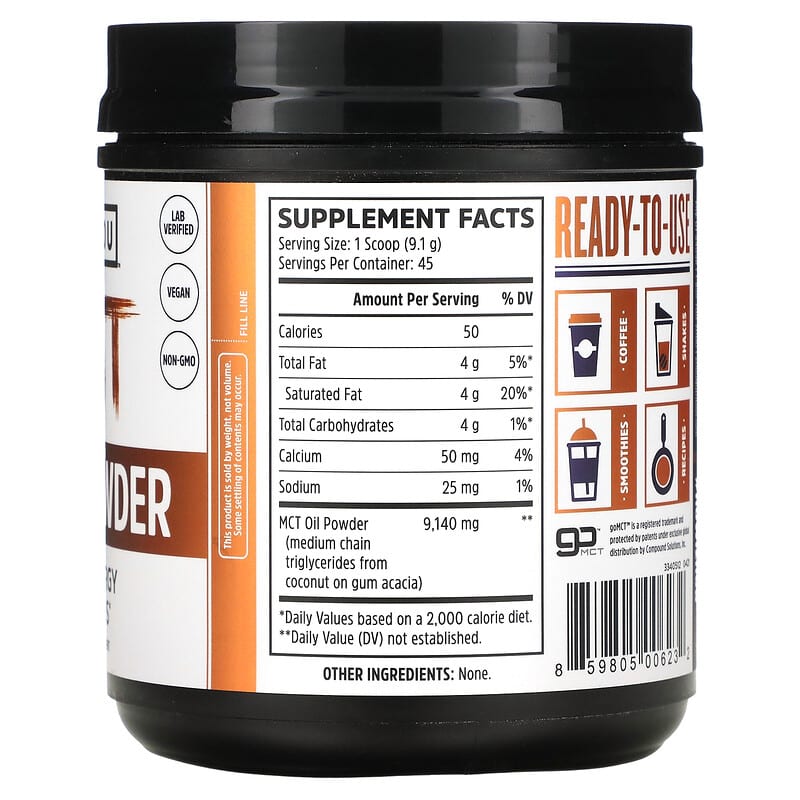 Zhou Nutrition, MCT Powder , 14.5 oz (411 g) 859805006232