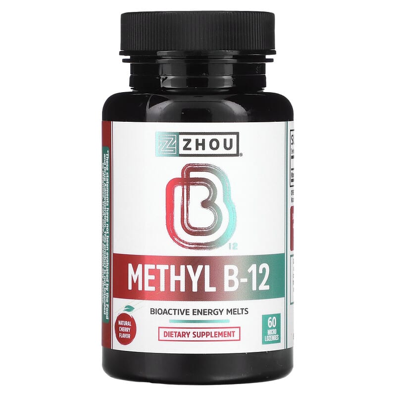 Zhou Nutrition Methyl B-12 Natural Cherry 60 Micro Lozenges 859805006782
