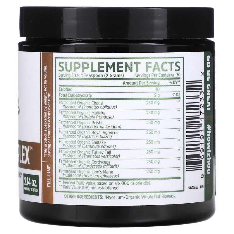 Zhou Nutrition, Mushroom 8-Plex Powder, 2.14 oz (60 g) 669191172332