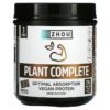 Zhou Nutrition Plant Complete Optimal Absorption Vegan Protein Chocolate 19.9 oz (563.2 g) 669191518611