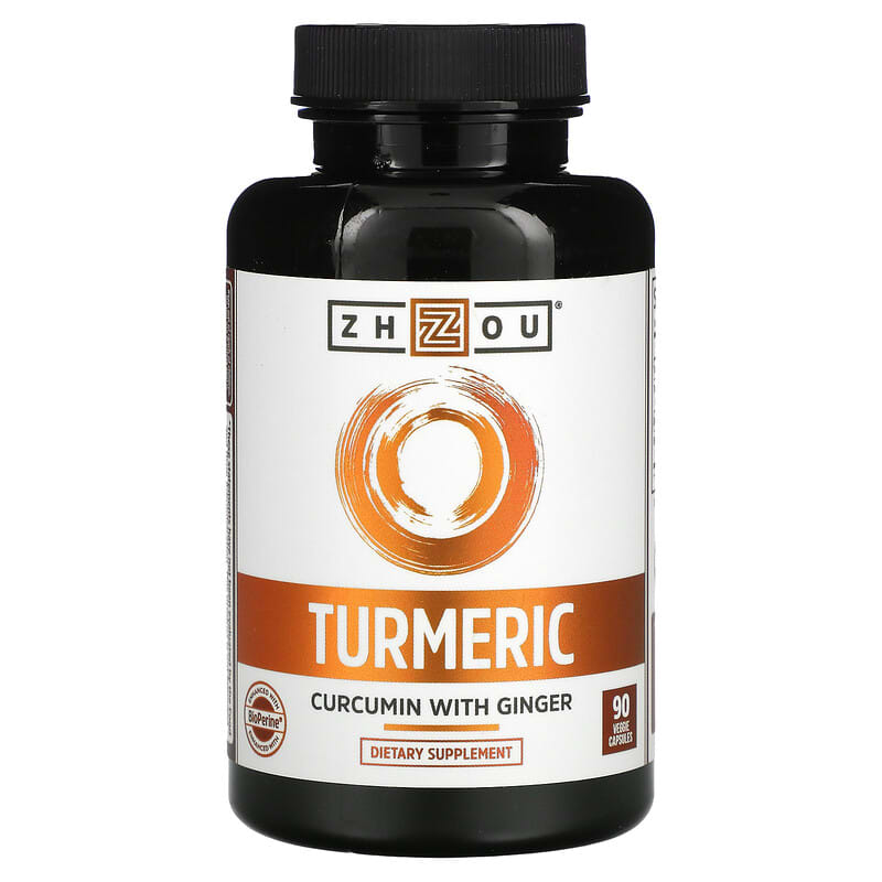 Zhou Nutrition Turmeric Curcumin with Ginger 90 Veggie Capsules 859805006362