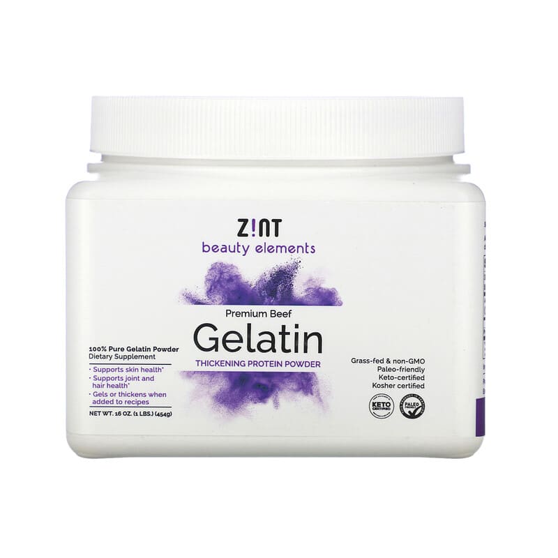 ZINT Premium Beef Gelatin Thickening Protein Powder 16 oz (454 g) 817516022101