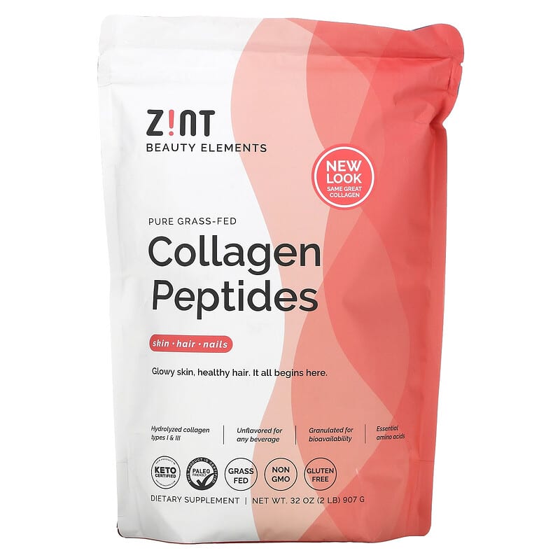 ZINT Pure Grass-Fed Collagen Peptides Unflavored 32 oz (907 g) 817516026024
