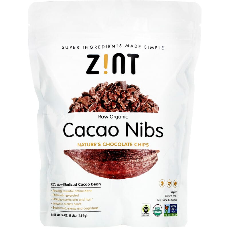 ZINT Raw Organic Cacao Nibs 16 oz (454 g) 817516020527