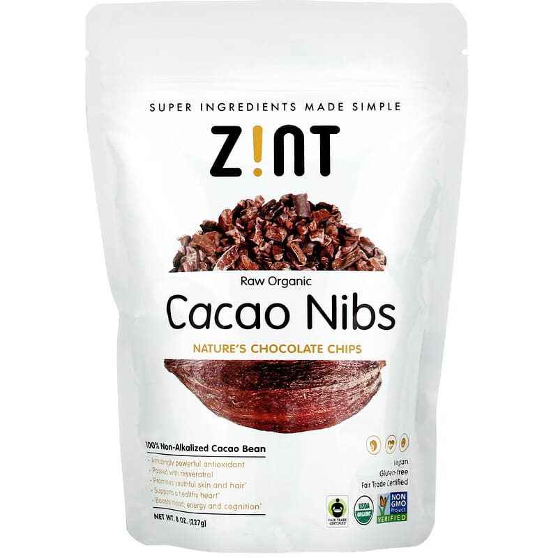 ZINT Raw Organic Cacao Nibs 8 oz (227 g) 817516020510