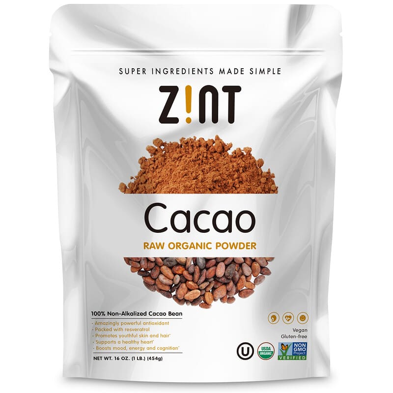 ZINT Raw Organic Cacao Powder 16 oz (454 g) 817516020367