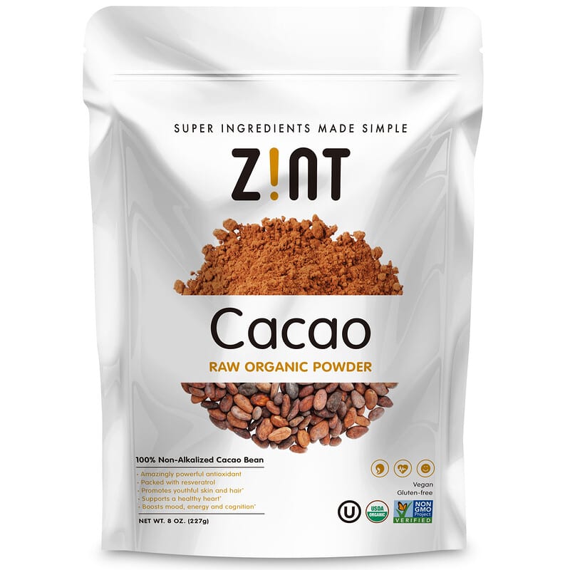 ZINT Raw Organic Cacao Powder 8 oz (227 g) 817516020350