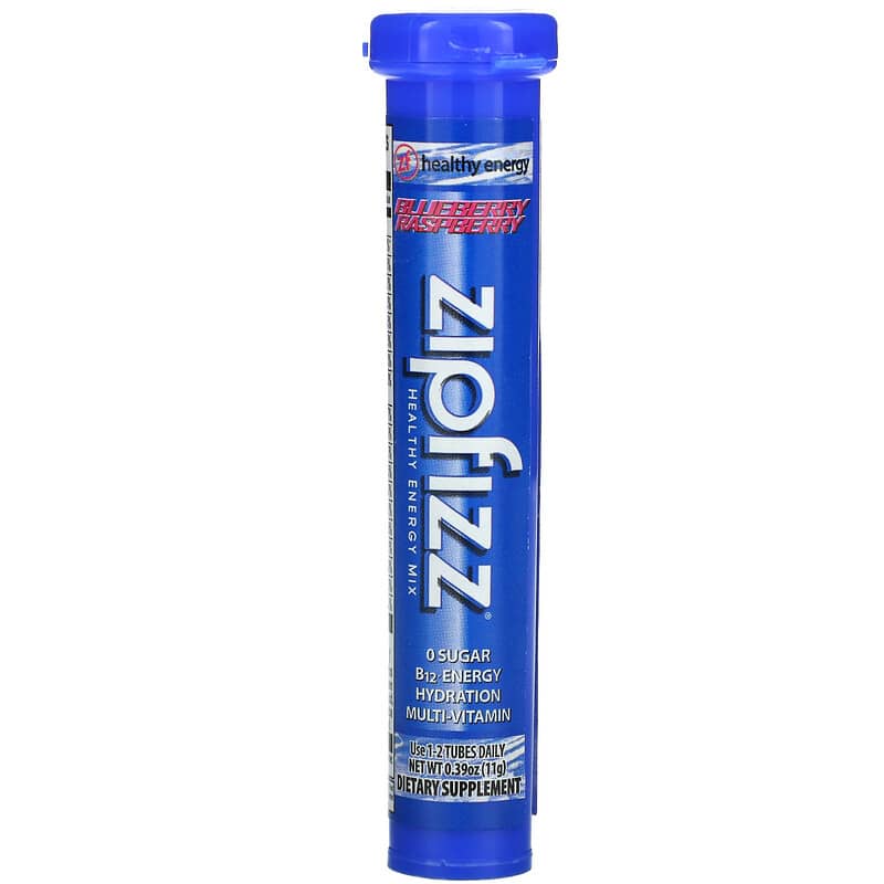 Zipfizz, Healthy Sports Energy Mix with Vitamin B12, Blueberry Raspberry, 20 Tubes, 0.39 oz (11 g) Each 893811000396