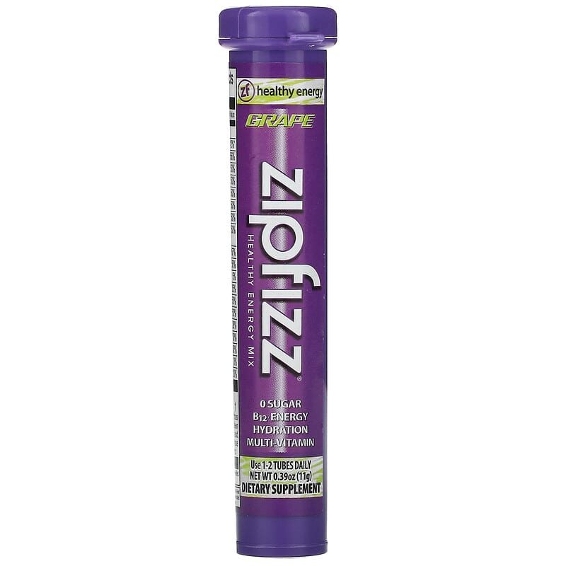 Zipfizz, Healthy Sports Energy Mix with Vitamin B12, Grape, 20 Tubes, 0.39 oz (11 g) Each 893811000273