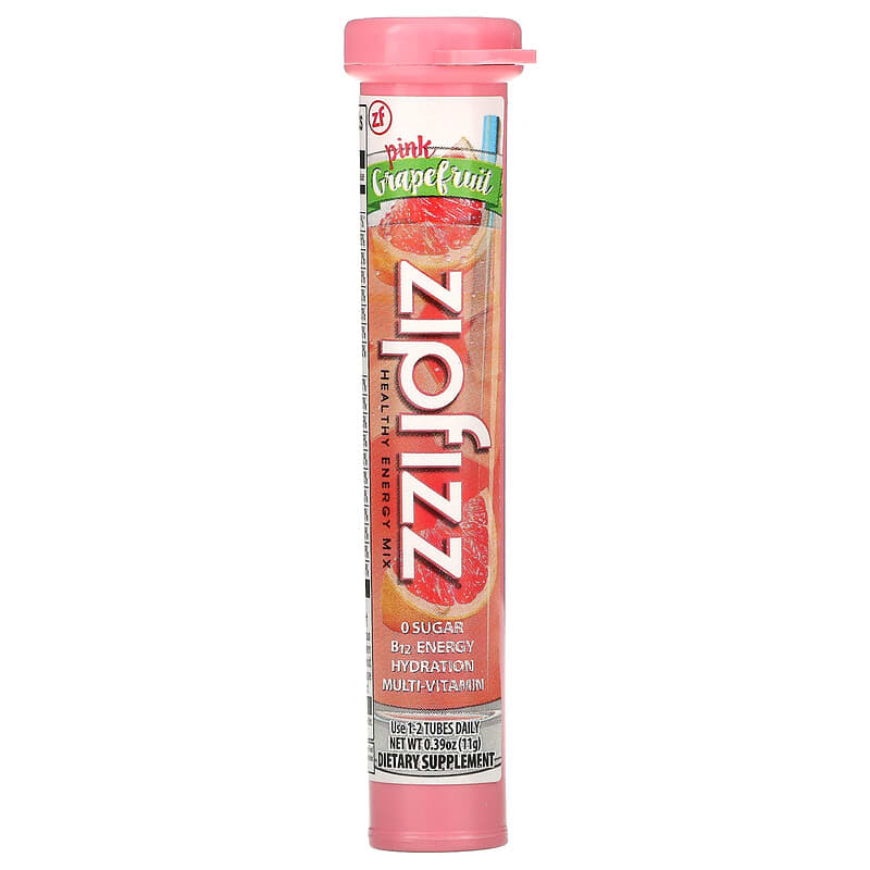 Zipfizz, Healthy Sports Energy Mix with Vitamin B12, Pink Grapefruit, 20 Tubes, 0.39 oz (11 g) Each 893811000099